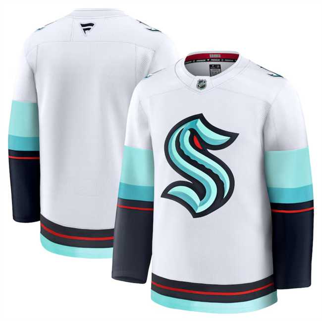 Mens Seattle Kraken Custom White 2024-25 Away Stitched Hockey Jersey->customized nhl jersey->Custom Jersey